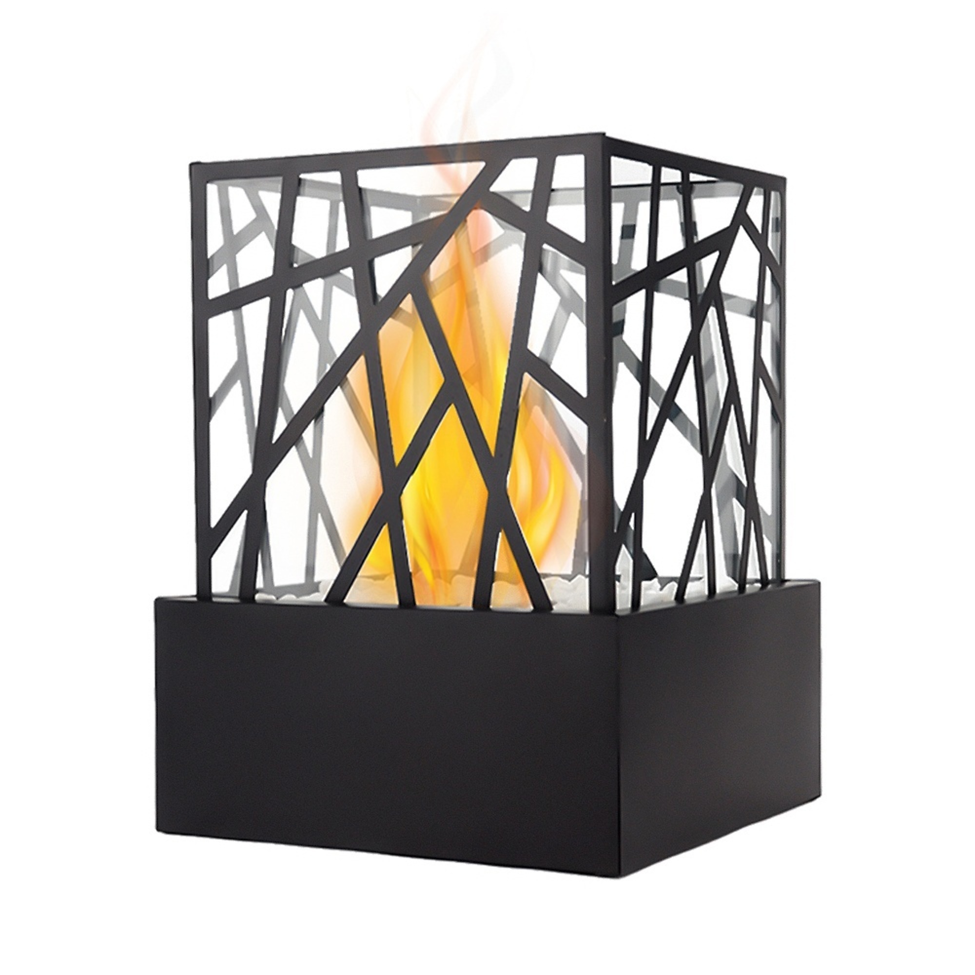 EdenDirect Tabletop Vent-Free Bioethanol Fireplace — 8.5in., Black Stainless Steel, Real Flame, Model# NTE5073